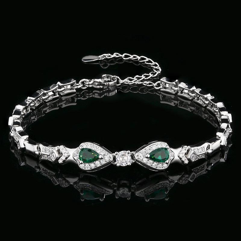 Jewelry Set, High-End Stud Earrings, Pin Bracelet, Emerald Zircon Women
Jewelry Set, High-End Stud Earrings, Pin Bracelet, Emerald Zircon Women