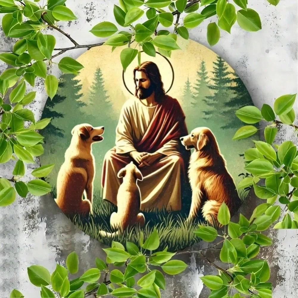Jesus & Dogs Retro Round Aluminum Tin Sign UV Ink Waterproof Home Wall Decor 20x20 різнокольоровий
Jesus & Dogs Retro Round Aluminum Tin Sign UV Ink Waterproof Home Wall Decor 20x20 різнокольоровий