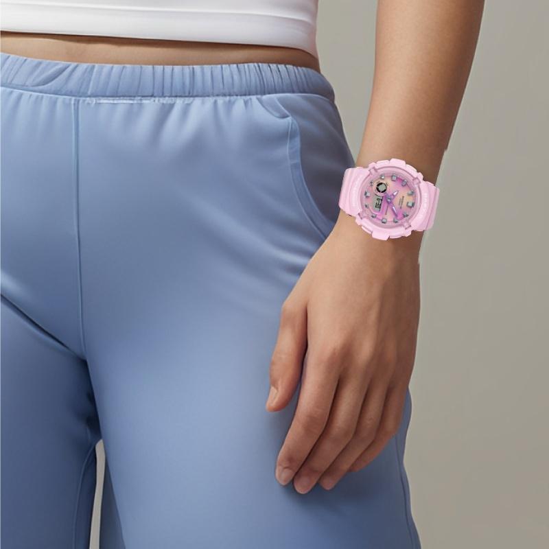 CASIO BGA-280 series 100 meters waterproof Quartz resin strap women s watch pink dial BGA-280TD-4A розовый
CASIO BGA-280 series 100 meters waterproof Quartz resin strap women s watch pink dial BGA-280TD-4A розовый