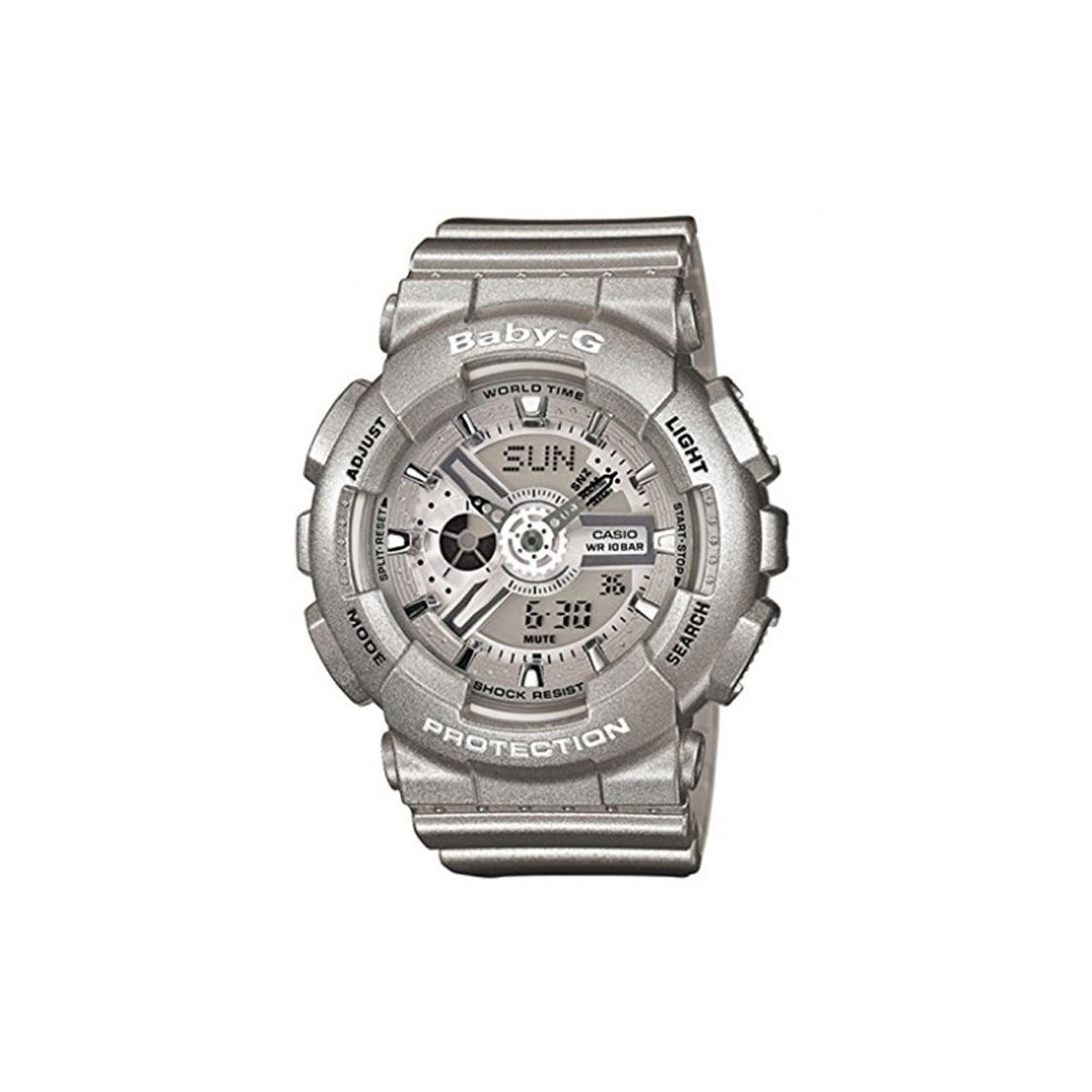 Casio Baby-G Series 100M Waterproof Quartz Movement Resin Strap Watch Women watches Gray BA-110-8ADR Gray Dial
Casio Baby-G Series 100M Waterproof Quartz Movement Resin Strap Watch Women watches Gray BA-110-8ADR Gray Dial