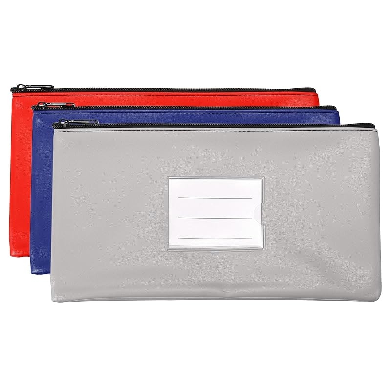 PATIKIL 27 x 15 cm money bank deposit bag with zipper set 3 pieces leatherette coin check wallet pen pouch with transparent window for office gray
PATIKIL 27 x 15 cm money bank deposit bag with zipper set 3 pieces leatherette coin check wallet pen pouch with transparent window for office gray