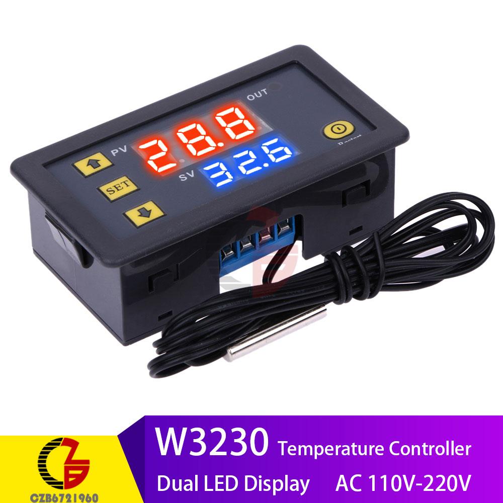 AC 110V 220V 12V 24V W3230 Dual LED Digital Thermostat Temperature Controller Regulator Indoor Homebrew Incubator Thermometer
AC 110V 220V 12V 24V W3230 Dual LED Digital Thermostat Temperature Controller Regulator Indoor Homebrew Incubator Thermometer