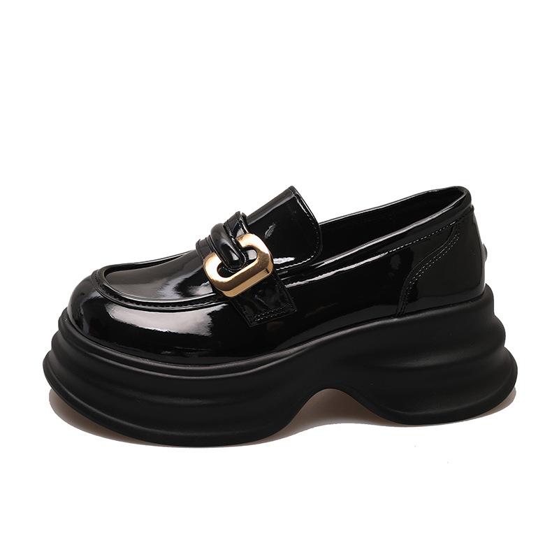 2025 autumn and winter new small leather shoes women s British style single shoes platform casual loafers black women s shoes 40
2025 autumn and winter new small leather shoes women s British style single shoes platform casual loafers black women s shoes 40