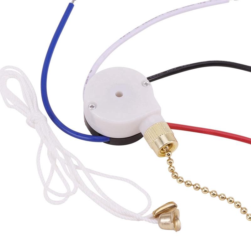 AA58 Ceiling Fan Switch Kit 3 Speed 4 Wire, Fan Switch Zipper Speed Control Switch, ZE-208S Pull Wire Switch with Rope Gold China Mainland
AA58 Ceiling Fan Switch Kit 3 Speed 4 Wire, Fan Switch Zipper Speed Control Switch, ZE-208S Pull Wire Switch with Rope Gold China Mainland