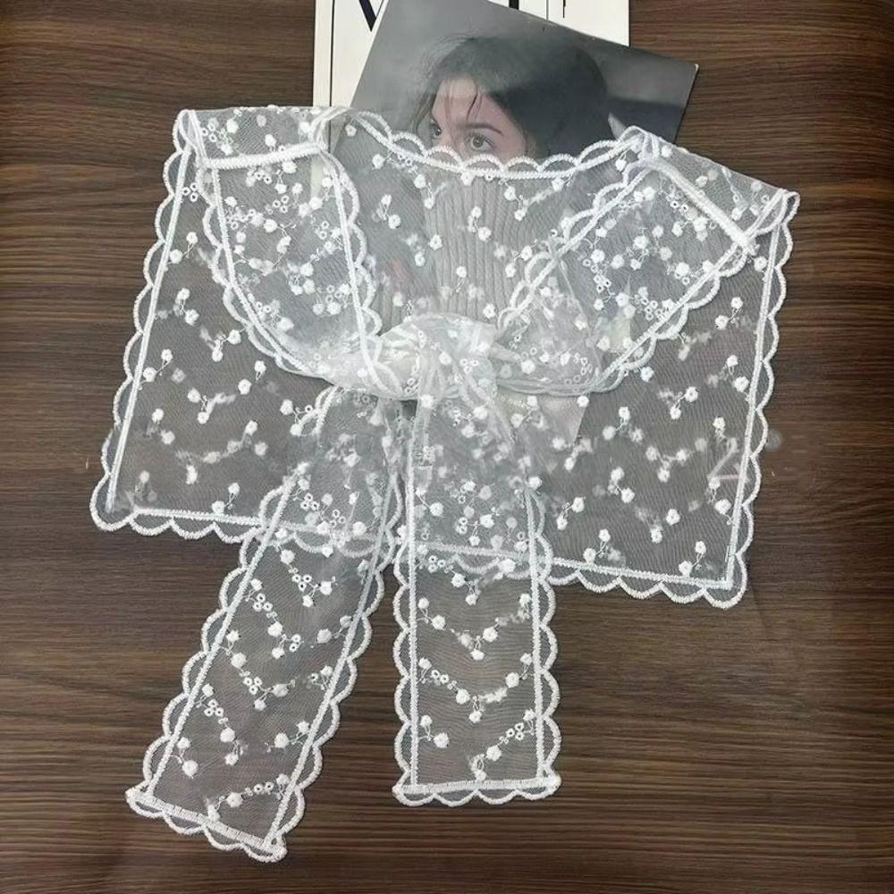 Translucence Lace Neck Guard Scarf White Protect Neck Scarf Sweet Fake Collar Shawl Spring Style 2
Translucence Lace Neck Guard Scarf White Protect Neck Scarf Sweet Fake Collar Shawl Spring Style 2
