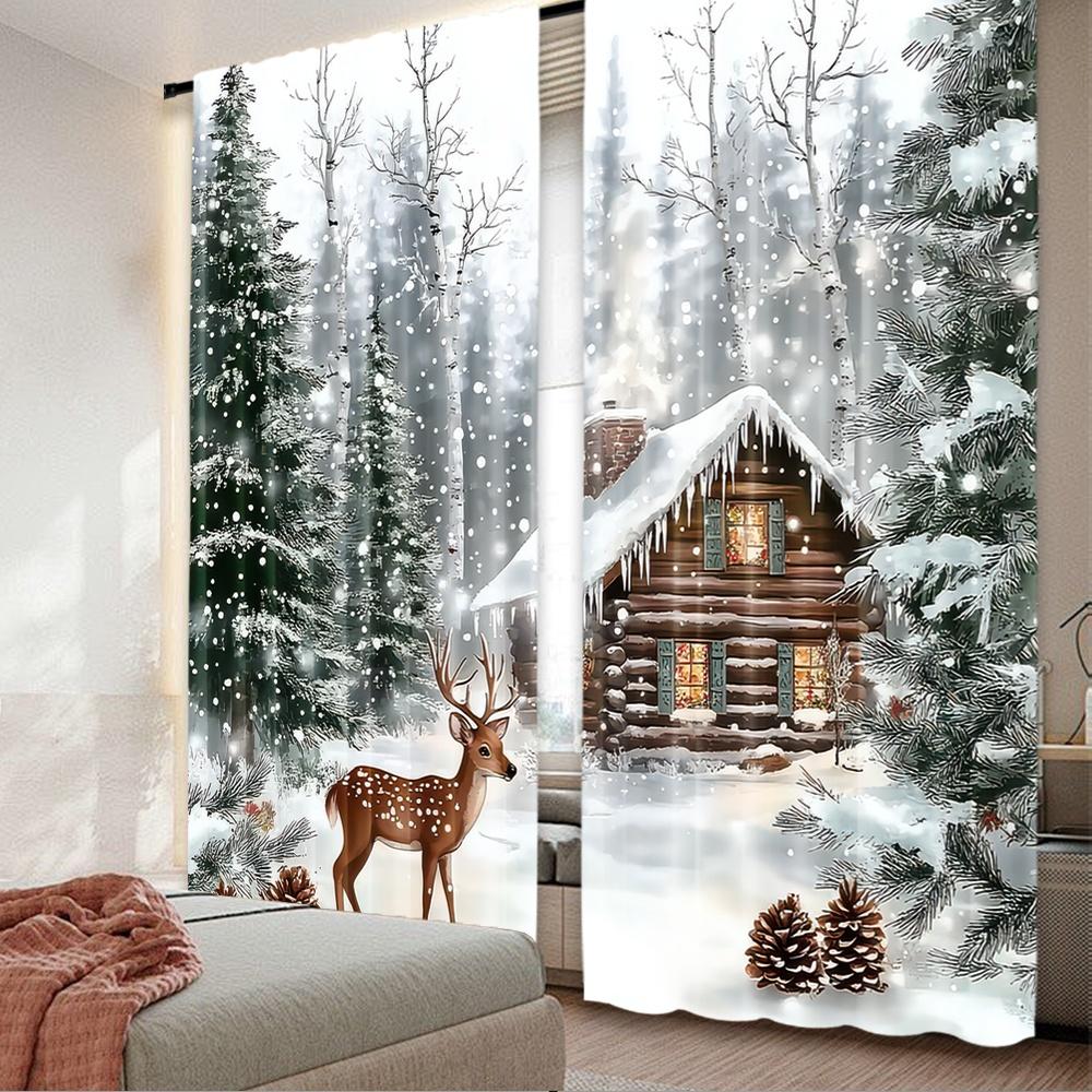 2pcs 2D flat printing Fashionable Christmas curtains WinterCabinScene(1) Digital Printed Polyester Drapes Festive Wall Decor for 100*130 Rod Pocket 1pcs
2pcs 2D flat printing Fashionable Christmas curtains WinterCabinScene(1) Digital Printed Polyester Drapes Festive Wall Decor for 100*130 Rod Pocket 1pcs