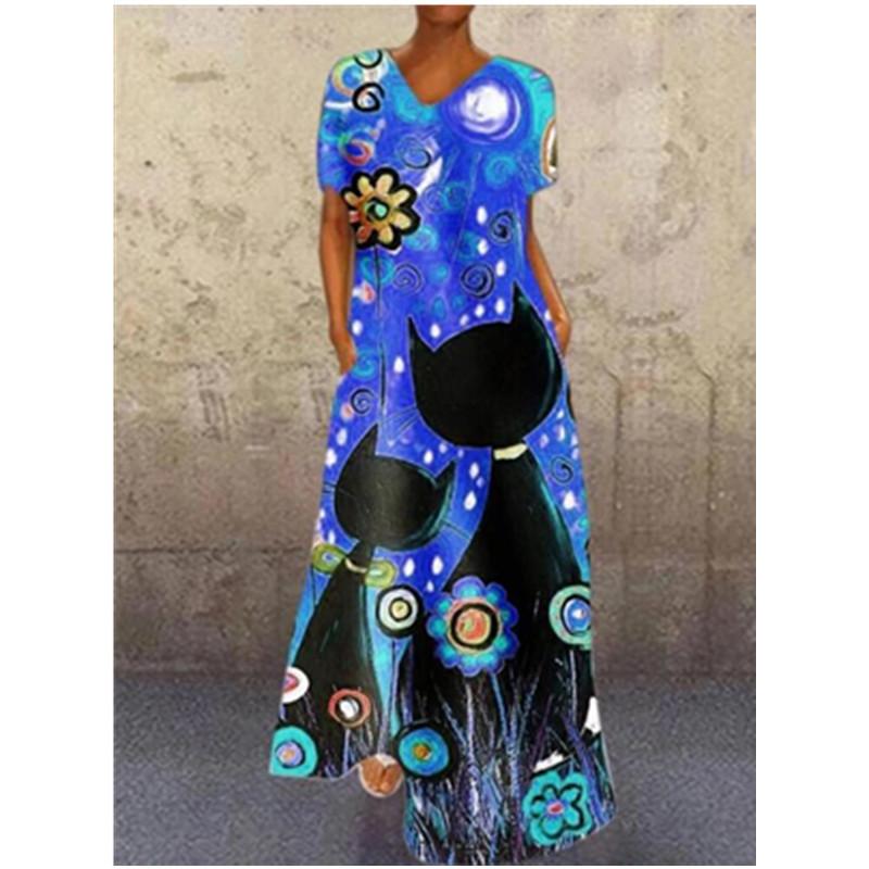 Independent Station New European And American Dress Retro Portrait Cat Print V-Neck Four-Sided Elastic Dress 5XL
Independent Station New European And American Dress Retro Portrait Cat Print V-Neck Four-Sided Elastic Dress 5XL
