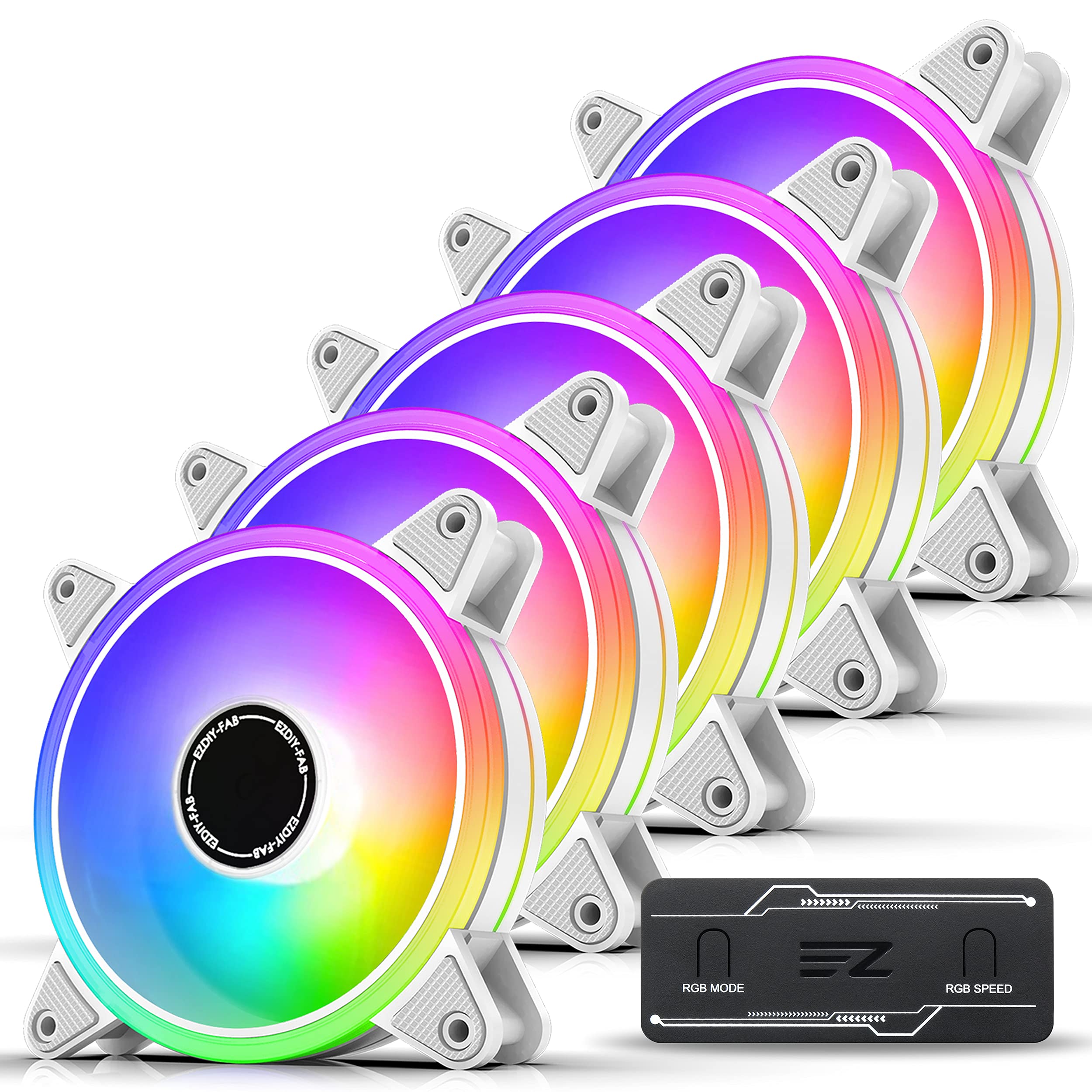 ARGB White PC Case Fan PWM Automatic Control Quiet High Performance with Fan Hub 5V 3 Pin Motherboard Sync Compatible with Aura Sync 1 Set of 5
ARGB White PC Case Fan PWM Automatic Control Quiet High Performance with Fan Hub 5V 3 Pin Motherboard Sync Compatible with Aura Sync 1 Set of 5