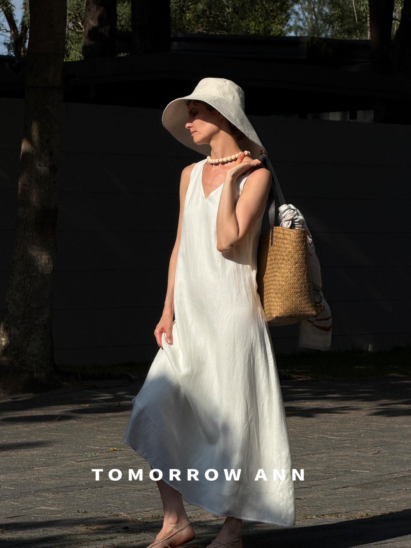 Tomorrowann White V-Neck Tencel Linen Sleeveless Long Dress Small
Tomorrowann White V-Neck Tencel Linen Sleeveless Long Dress Small