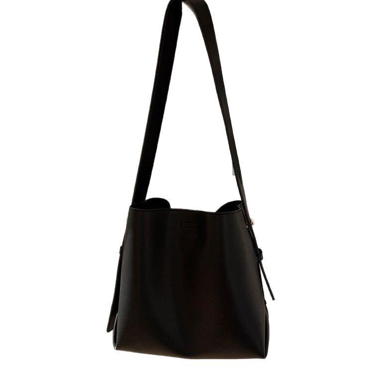 Высококачественный стиль, универсальная, для утренних поездок на работу, вместительная сумка-тоут, ручная сумка, сумка через плечо, большая сумка чёрный