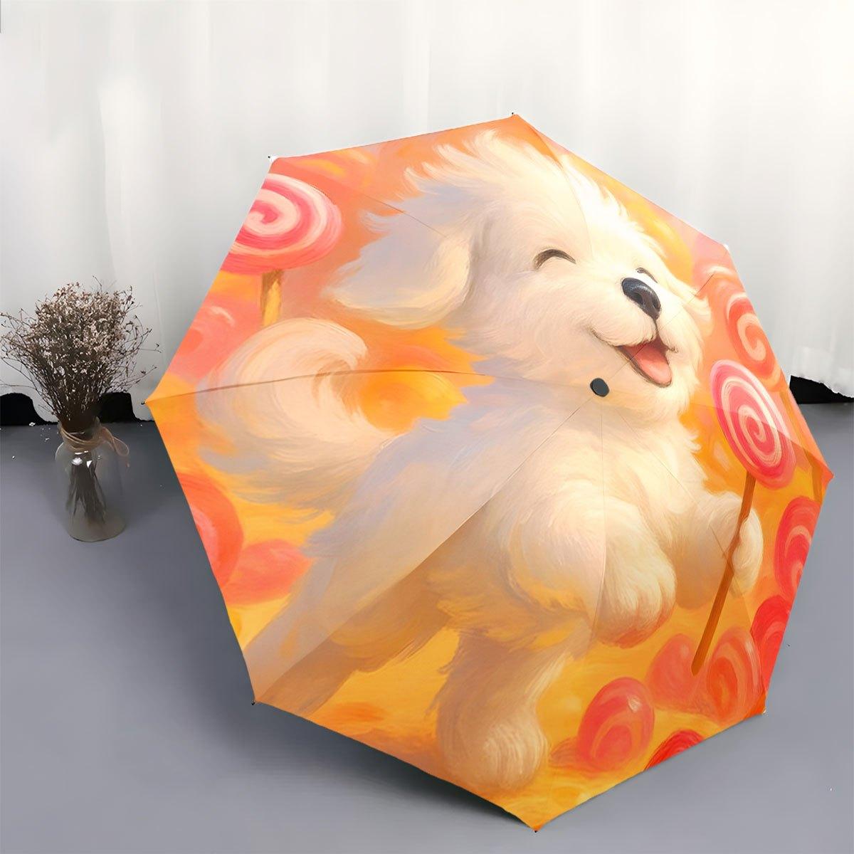 Automatic Open/Close Folding Umbrella with Cute Fluffy Dog & Pink Lollipop Design - Compact Travel Umbrella, 8-Rib Sturdy Fram (as the picture,Iron&8K)
Automatic Open/Close Folding Umbrella with Cute Fluffy Dog & Pink Lollipop Design - Compact Travel Umbrella, 8-Rib Sturdy Fram (as the picture,Iron&8K)
