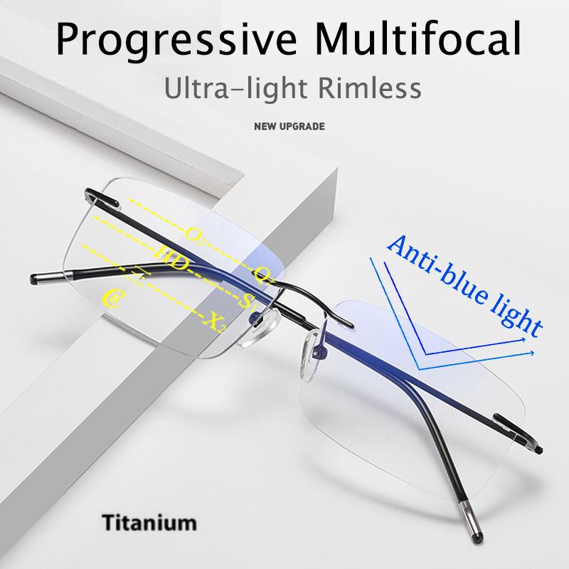 2021 Progressive Multifocal Memory Titanium Rimless Reading Glasses Men Smart zoom Women Ultra-light Anti-blue light Eyeglasses +350 чорний
2021 Progressive Multifocal Memory Titanium Rimless Reading Glasses Men Smart zoom Women Ultra-light Anti-blue light Eyeglasses +350 чорний