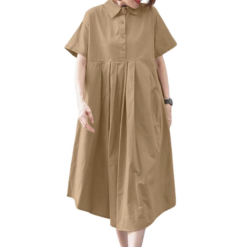 ZANZEA Women Turn Down Collar Loose Casual Short Sleeve Dress 3XL
ZANZEA Women Turn Down Collar Loose Casual Short Sleeve Dress 3XL