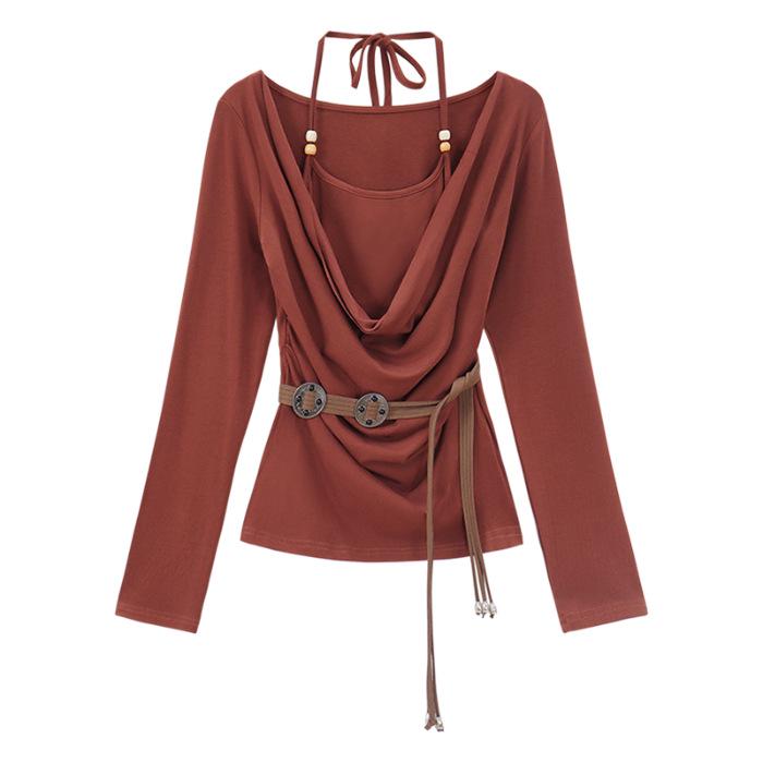 Women s Autumn Two-Piece Set: Halter Neck One-Shoulder Long Sleeve Top & Plaid Skirt Extra Large
Women s Autumn Two-Piece Set: Halter Neck One-Shoulder Long Sleeve Top & Plaid Skirt Extra Large