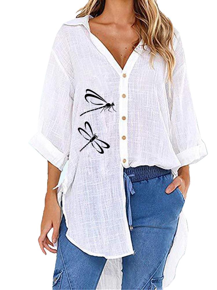 Women V Neck Print Blouse Casual Mid-Sleeve Top Ladies Fashion Loose T-shirt S
Women V Neck Print Blouse Casual Mid-Sleeve Top Ladies Fashion Loose T-shirt S