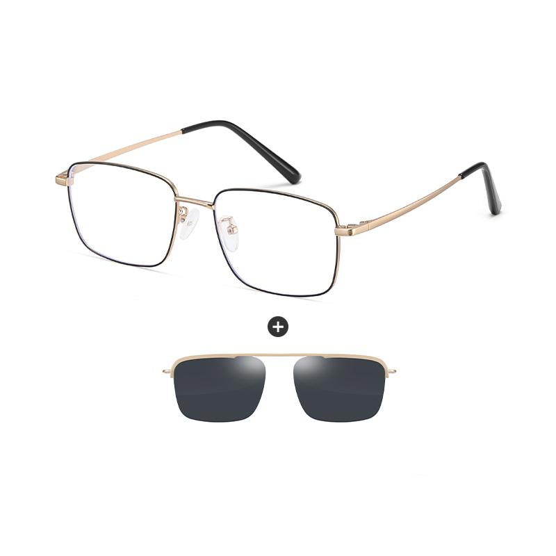 Stainless Steel Business Glasses Frame with Polarized Clip-On Sunglasses Men Optical Sunshades Eyewear for Office & Driving
Stainless Steel Business Glasses Frame with Polarized Clip-On Sunglasses Men Optical Sunshades Eyewear for Office & Driving