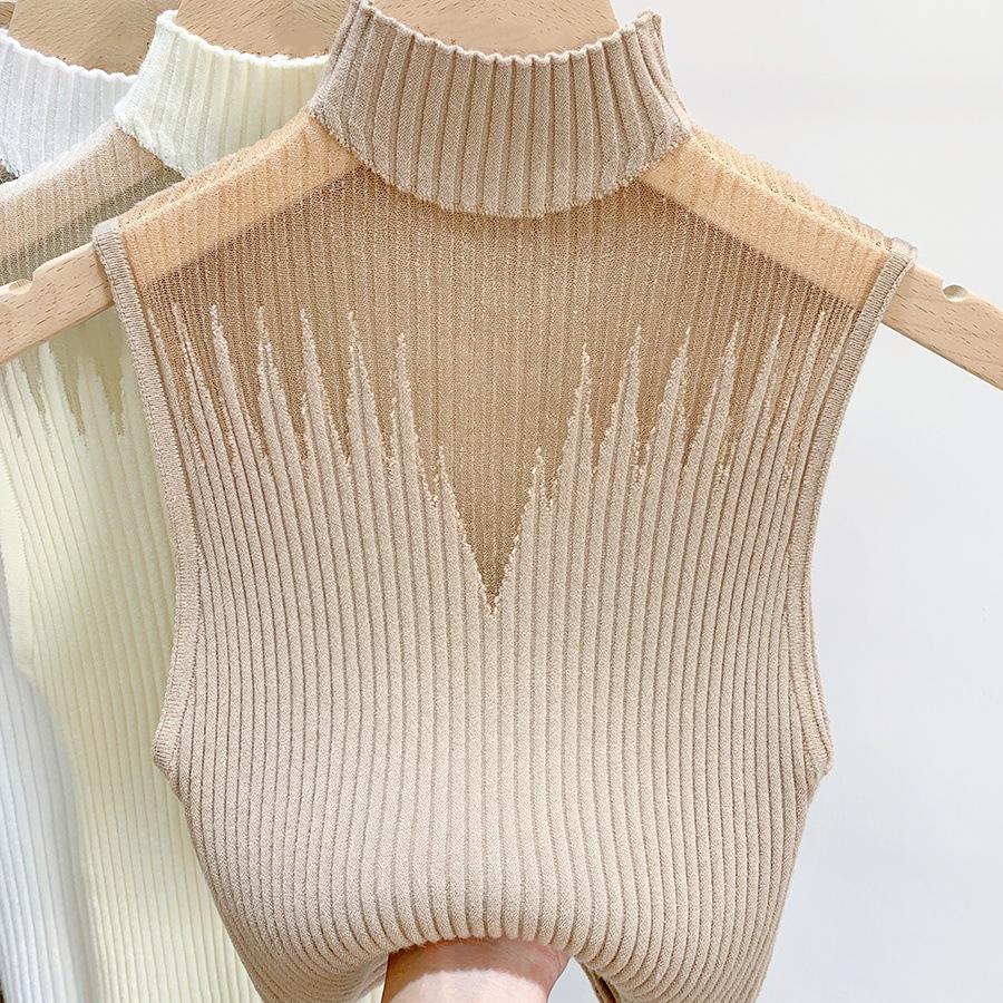 Semi-turtleneck mesh sexy hollow vest women s bottom knitted sweater, spring and autumn new sleeveless top One size fits all хакі
Semi-turtleneck mesh sexy hollow vest women s bottom knitted sweater, spring and autumn new sleeveless top One size fits all хакі