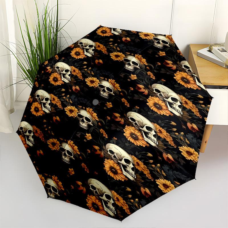 Skulls,Flowers Automatic Folding umbrella Compact 8 rib Design,Unique Style,Suitable for Everyday Outdoor Use,Perfect Gift for Friends
Skulls,Flowers Automatic Folding umbrella Compact 8 rib Design,Unique Style,Suitable for Everyday Outdoor Use,Perfect Gift for Friends