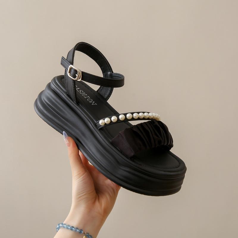 Platform sandals 2025 summer new versatile and comfortable one-word buckle college style outer wear pearl casual beach shoes 35 чёрный
Platform sandals 2025 summer new versatile and comfortable one-word buckle college style outer wear pearl casual beach shoes 35 чёрный