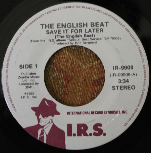 7-дюймовая пластинка BEAT 2 Сохранить на потом Jeanette IR9909 I.R.S. Записи 1982 Канада Рок Использованный
7-дюймовая пластинка BEAT 2 Сохранить на потом Jeanette IR9909 I.R.S. Записи 1982 Канада Рок Использованный