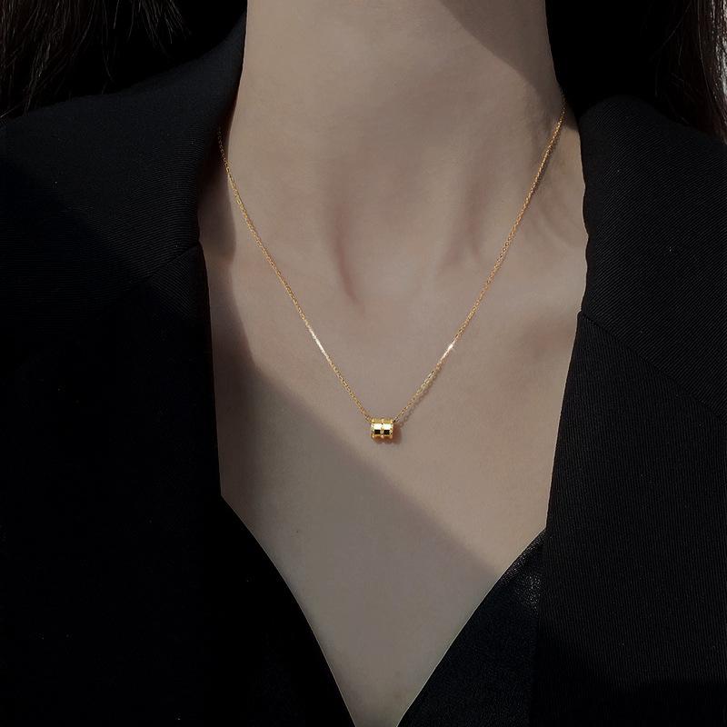 Anenjery классическое универсальное геометрическое ожерелье с тонкой талией для женщин, летняя изысканная цепочка на ключицу, ювелирный подарок золотой