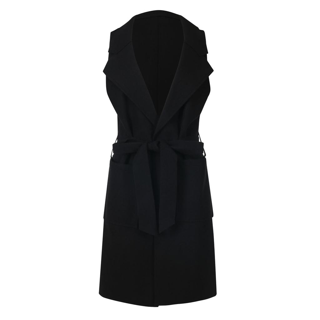 Жіноча однотонна коротка однобортна вовняна куртка без рукавів із двома кишенями XXL чорний
Жіноча однотонна коротка однобортна вовняна куртка без рукавів із двома кишенями XXL чорний