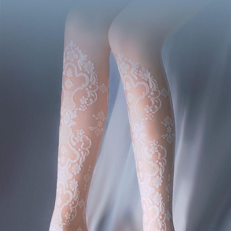 Mu Ruan Hollow Floral Jacquard Thin Bridal Lace White Silk Wedding Dress Pattern Elegant Fashion Pantyhose White silk like snow
Mu Ruan Hollow Floral Jacquard Thin Bridal Lace White Silk Wedding Dress Pattern Elegant Fashion Pantyhose White silk like snow