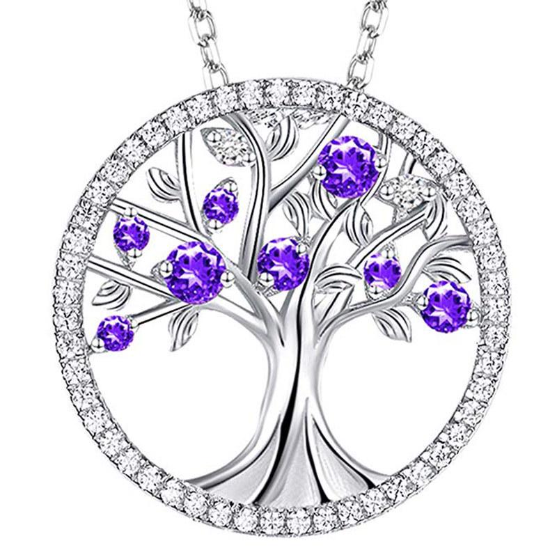 Silver Tone Crystal Tree of Life Pendant Necklace, Colorful Birthstone Inspired Jewelry фіолетовий
Silver Tone Crystal Tree of Life Pendant Necklace, Colorful Birthstone Inspired Jewelry фіолетовий