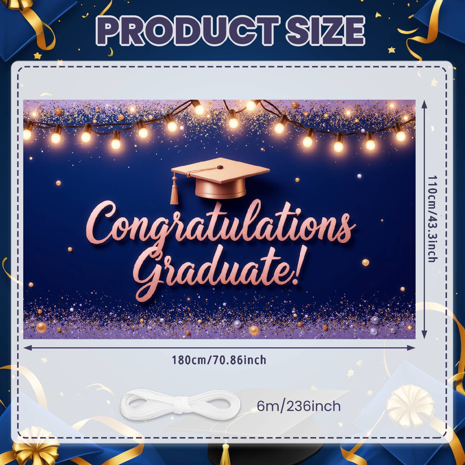 Grad Event Backdrop Graduation Cap Class Of 2026 Background Graduation Display Gold Triangle Bunting Graduation Party Banner
Grad Event Backdrop Graduation Cap Class Of 2026 Background Graduation Display Gold Triangle Bunting Graduation Party Banner