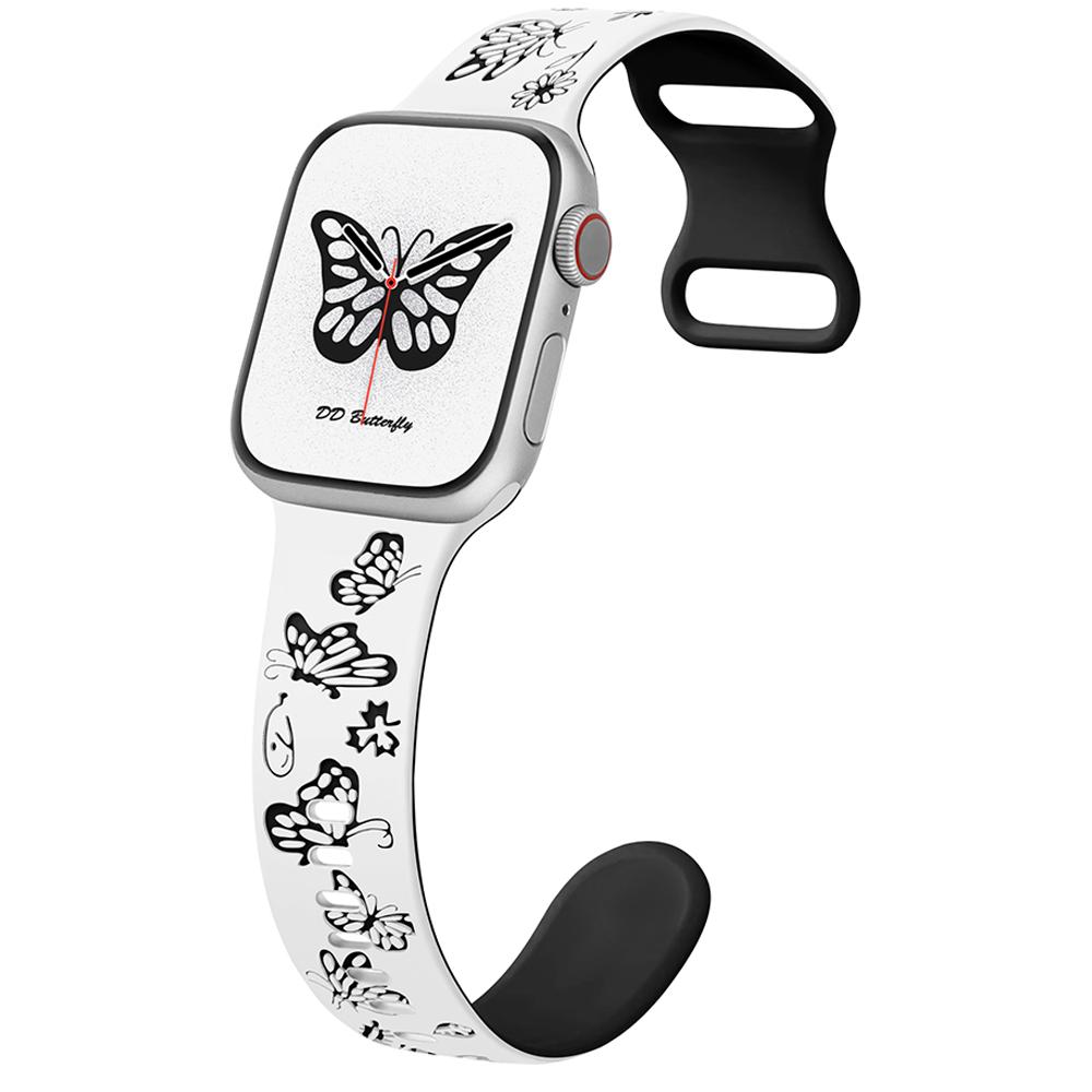 For Apple Watch 10 46mm/Ultra 2/Ultra 49mm/9 8 7 45mm/SE (2023) SE (2022) SE 6 5 4 44mm/3 2 1 42mm Butterfly Silicone Band Pink+Light Purple
For Apple Watch 10 46mm/Ultra 2/Ultra 49mm/9 8 7 45mm/SE (2023) SE (2022) SE 6 5 4 44mm/3 2 1 42mm Butterfly Silicone Band Pink+Light Purple