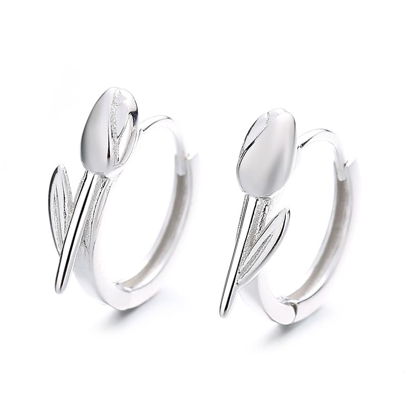 hoop earrings ladies Popularity tulip silver 925 ring Compatible with metal allergies Made of pure silver cute birthday present (silver)
hoop earrings ladies Popularity tulip silver 925 ring Compatible with metal allergies Made of pure silver cute birthday present (silver)