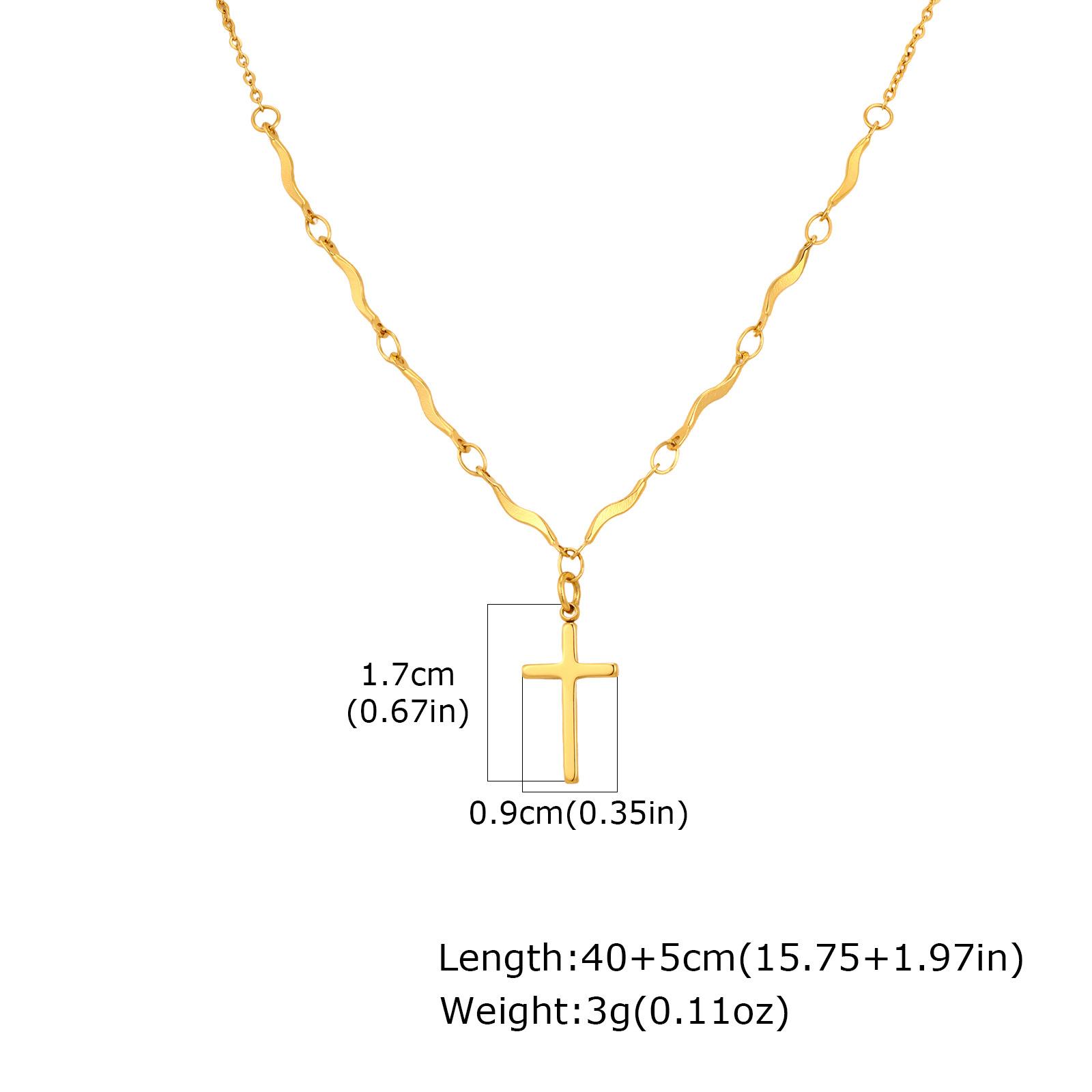 Ladies Fashion Stainless Steel Wave Chain Cross Necklace 18K Gold Versatile Jewelry Nc-2300 золотой
Ladies Fashion Stainless Steel Wave Chain Cross Necklace 18K Gold Versatile Jewelry Nc-2300 золотой