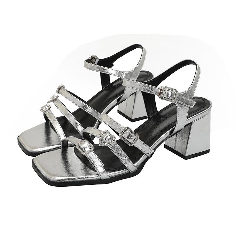 Summer Women Rhinestone Chunky Heel Sandals, Square Toe Open Toe Fairy Style Roman Sandals, Elegant Fashion High Heels for Dress Matching 39 срібний
Summer Women Rhinestone Chunky Heel Sandals, Square Toe Open Toe Fairy Style Roman Sandals, Elegant Fashion High Heels for Dress Matching 39 срібний