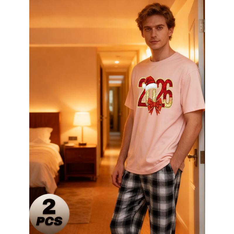 2026 New Year Family Loungewear Set, Soft Polyester Short Sleeves & Trendy Plaid Bottoms XL рожевий
2026 New Year Family Loungewear Set, Soft Polyester Short Sleeves & Trendy Plaid Bottoms XL рожевий