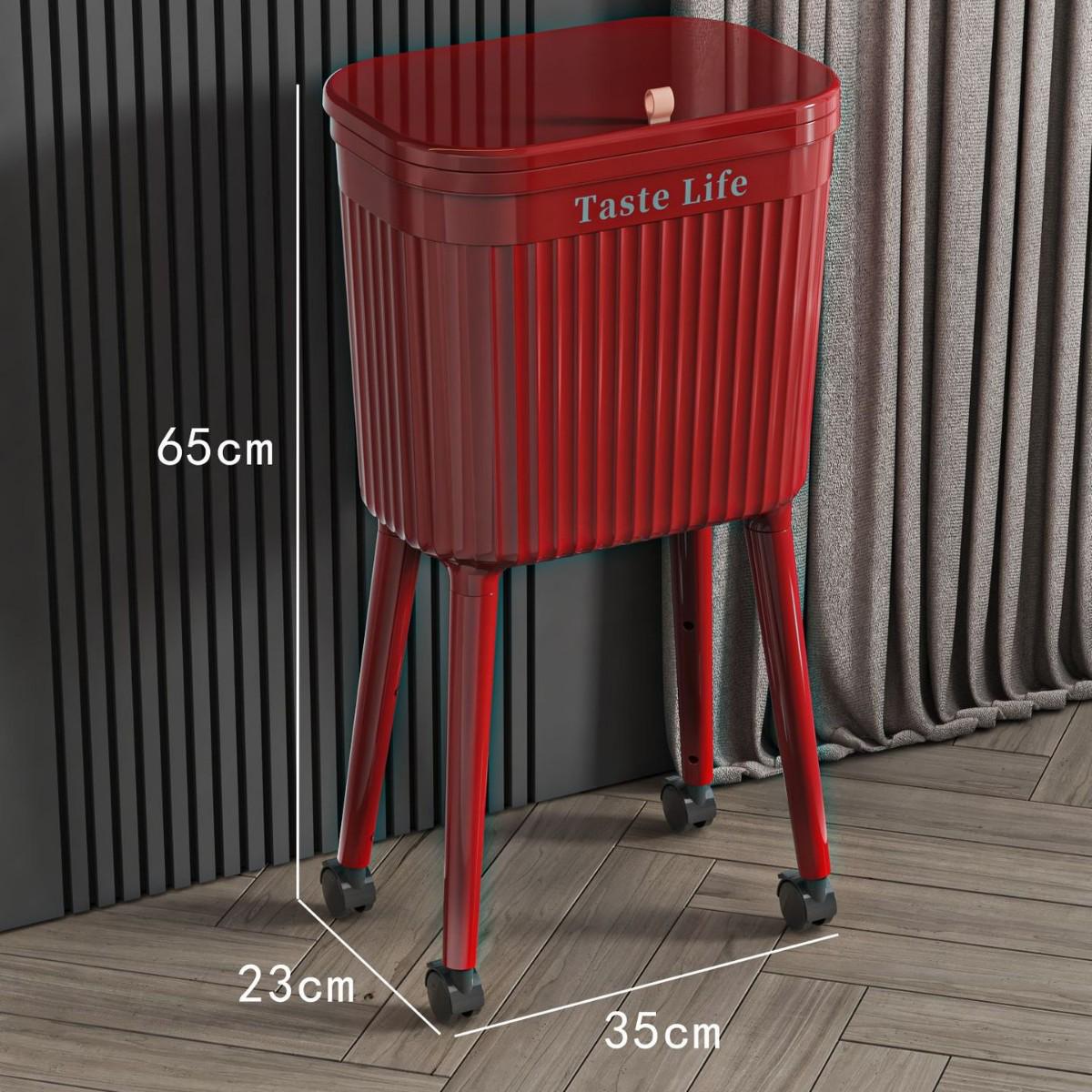 Mobile High-Leg Trash Can with Wheels, No Bending, Large Capacity for Living Room, Bedroom, Kitchen, Bathroom. Suitable for Dropshipping.
Mobile High-Leg Trash Can with Wheels, No Bending, Large Capacity for Living Room, Bedroom, Kitchen, Bathroom. Suitable for Dropshipping.