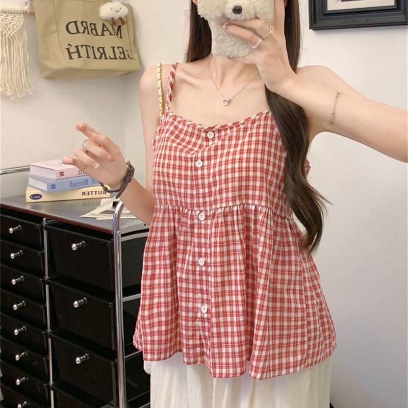 Chic Red Plaid Camisole: Versatile, Casual, Loose-Fit Tank for Women One Size (Fits 40-60 kg)
Chic Red Plaid Camisole: Versatile, Casual, Loose-Fit Tank for Women One Size (Fits 40-60 kg)
