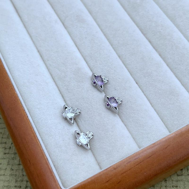 Minimalist Heart Zircon Saturn Stud Earrings фиолетовый
Minimalist Heart Zircon Saturn Stud Earrings фиолетовый