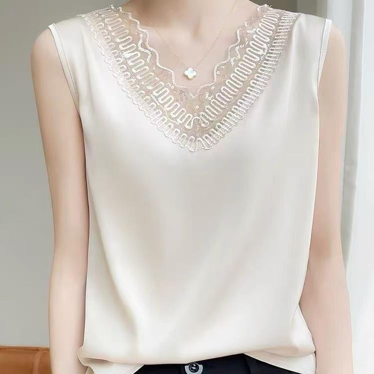 Women s Summer V-Neck Sleeveless Satin Mesh Camisole Top 3XL (145-160 jin) білий
Women s Summer V-Neck Sleeveless Satin Mesh Camisole Top 3XL (145-160 jin) білий