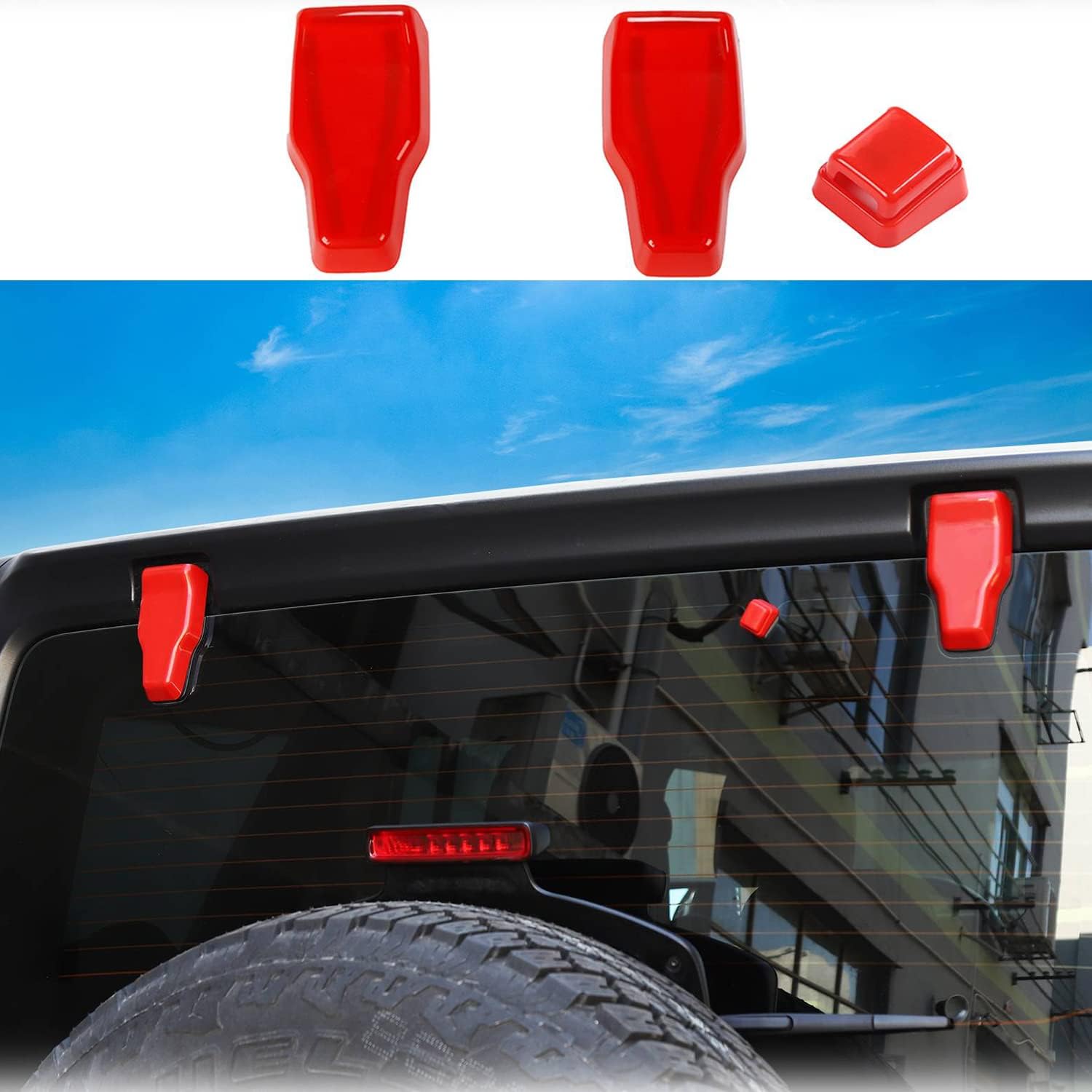 RT-TCZ Накладка на петли окна задней двери и комплекты для украшения форсунки заднего стеклоочистителя от дождя, аксессуары для Jeep Wrangler JL JLU 2018-2022 (красный)
RT-TCZ Накладка на петли окна задней двери и комплекты для украшения форсунки заднего стеклоочистителя от дождя, аксессуары для Jeep Wrangler JL JLU 2018-2022 (красный)