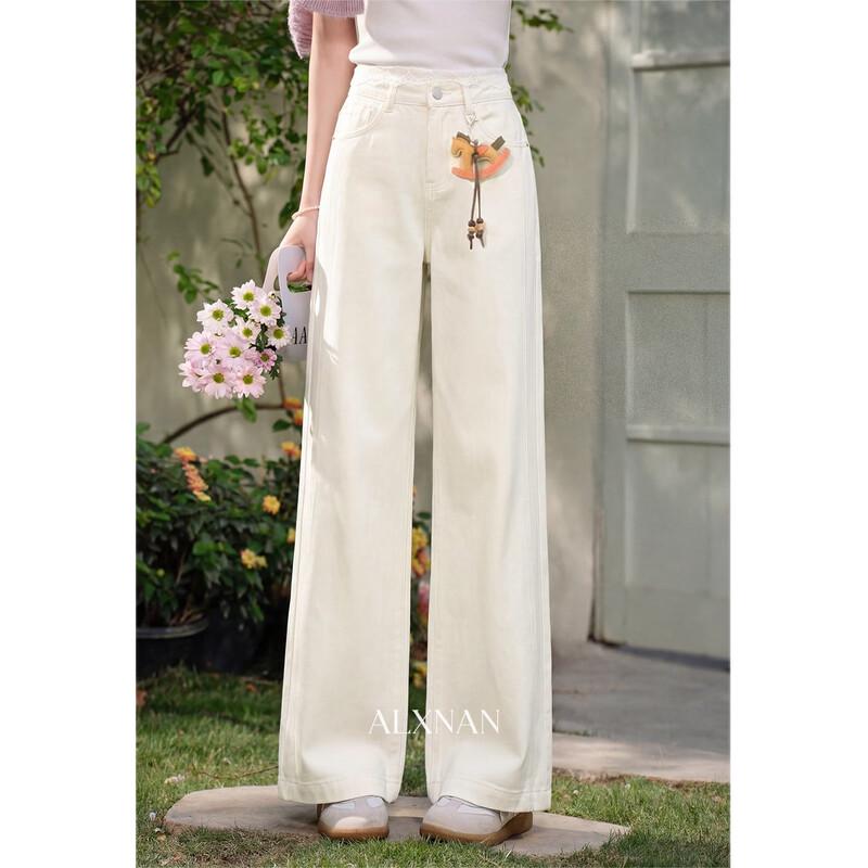 Women s Cream White Straight Wide-Leg Jeans L
Women s Cream White Straight Wide-Leg Jeans L