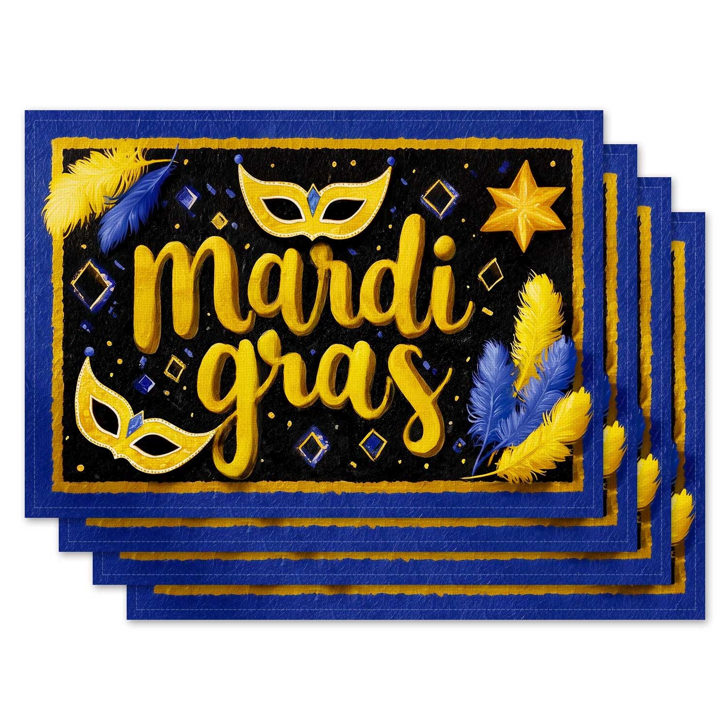 Happy Mardi Gras Placemat Set of 4 Fleur De Lis Iris Placemats Masquerade Beads Table Mats 12 x18 , Placemats Set of 4
Happy Mardi Gras Placemat Set of 4 Fleur De Lis Iris Placemats Masquerade Beads Table Mats 12 x18 , Placemats Set of 4