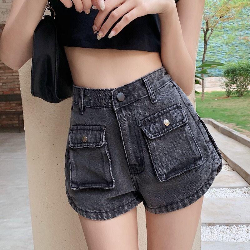High-Waisted Korean Denim Shorts - Women s Chic Summer Loose-Fit Wide-Leg Cargo Hot Pants L сірий колір
High-Waisted Korean Denim Shorts - Women s Chic Summer Loose-Fit Wide-Leg Cargo Hot Pants L сірий колір