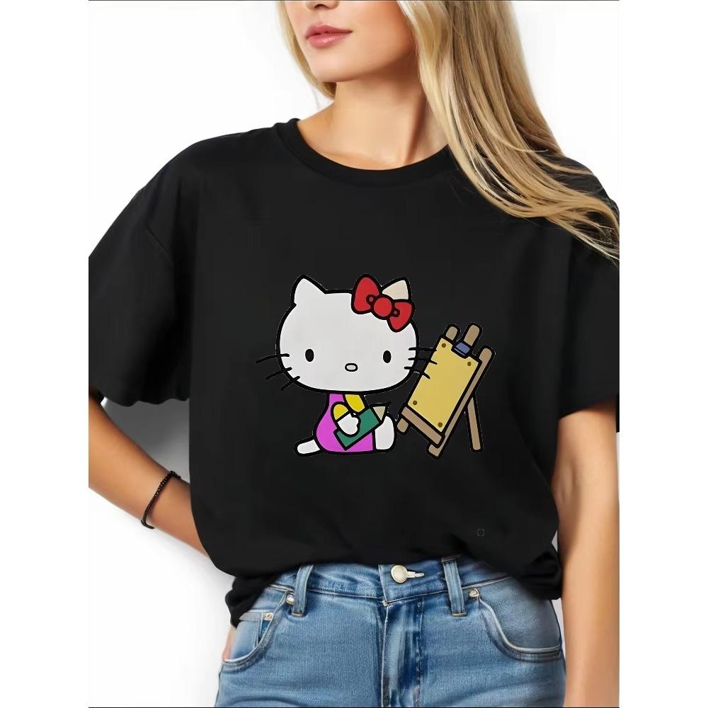 Hello Kitty Womens TShirt Pink Bow and Smiling Cat Design Casual ShortSleeve Crew Neck Top for All Seasons Soft Cotton S
Hello Kitty Womens TShirt Pink Bow and Smiling Cat Design Casual ShortSleeve Crew Neck Top for All Seasons Soft Cotton S
