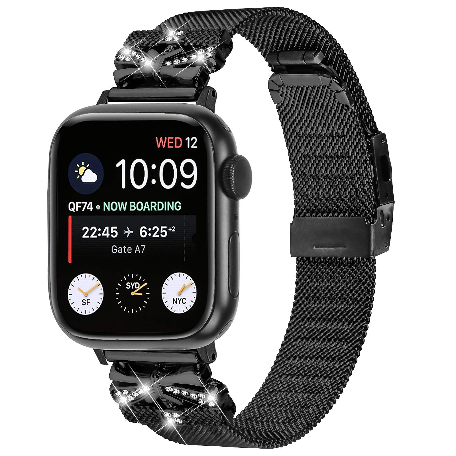 Watch Band for Apple Watch Series 10 42mm/9 8 7 41mm/Series 6 5 4 SE SE (2022) SE (2023) 40mm/Series 3 2 1 38mm Stainless Steel Strap Black
Watch Band for Apple Watch Series 10 42mm/9 8 7 41mm/Series 6 5 4 SE SE (2022) SE (2023) 40mm/Series 3 2 1 38mm Stainless Steel Strap Black