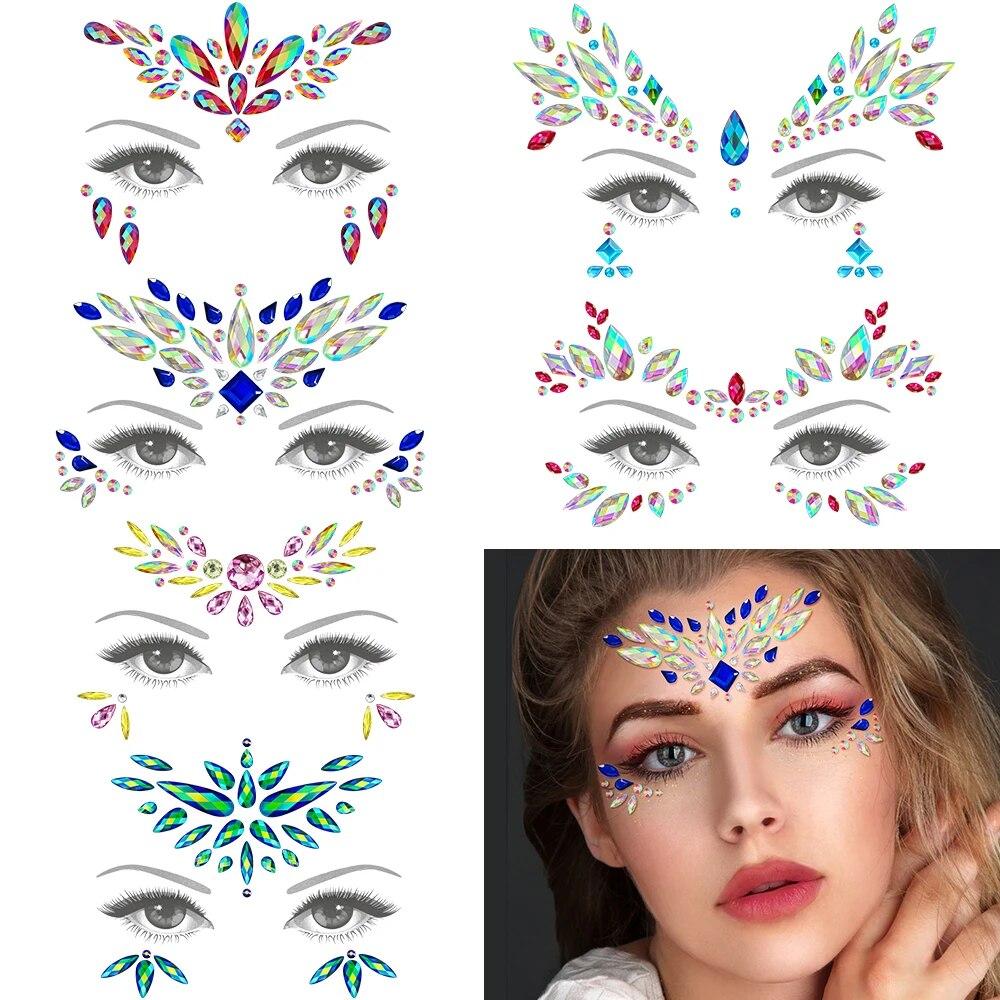 6Pcs Mermaid Face Jewels Gems Rhinestones Rave Eyes Body Temporary Sticker Crystal Face Stickers Decorations for Festival Party
6Pcs Mermaid Face Jewels Gems Rhinestones Rave Eyes Body Temporary Sticker Crystal Face Stickers Decorations for Festival Party