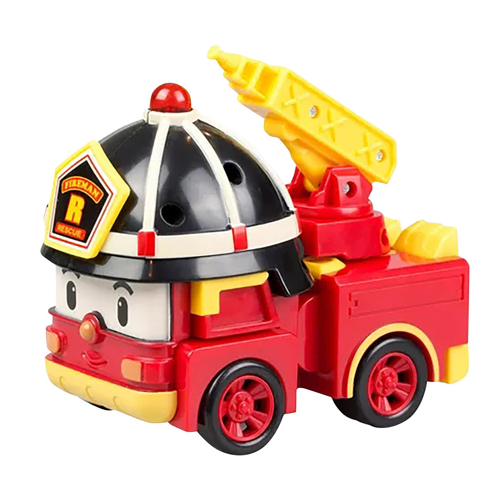 Игрушечный деформационный автомобиль Поли Деформационный робот Пожарная машина Дорожно-спасательная команда Детский игрушечный автомобиль One Size красный