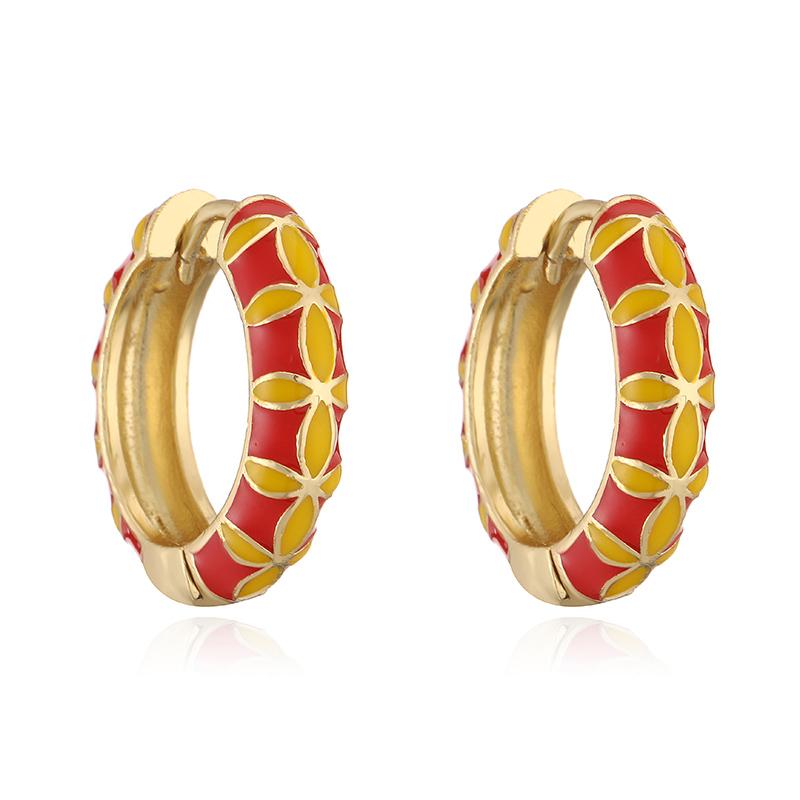 HECHENG,19mm Round Flower Enamel Drip Brass Boho Resort Style Women s Colourful Earrings Jewellery 1 Pair Other
HECHENG,19mm Round Flower Enamel Drip Brass Boho Resort Style Women s Colourful Earrings Jewellery 1 Pair Other
