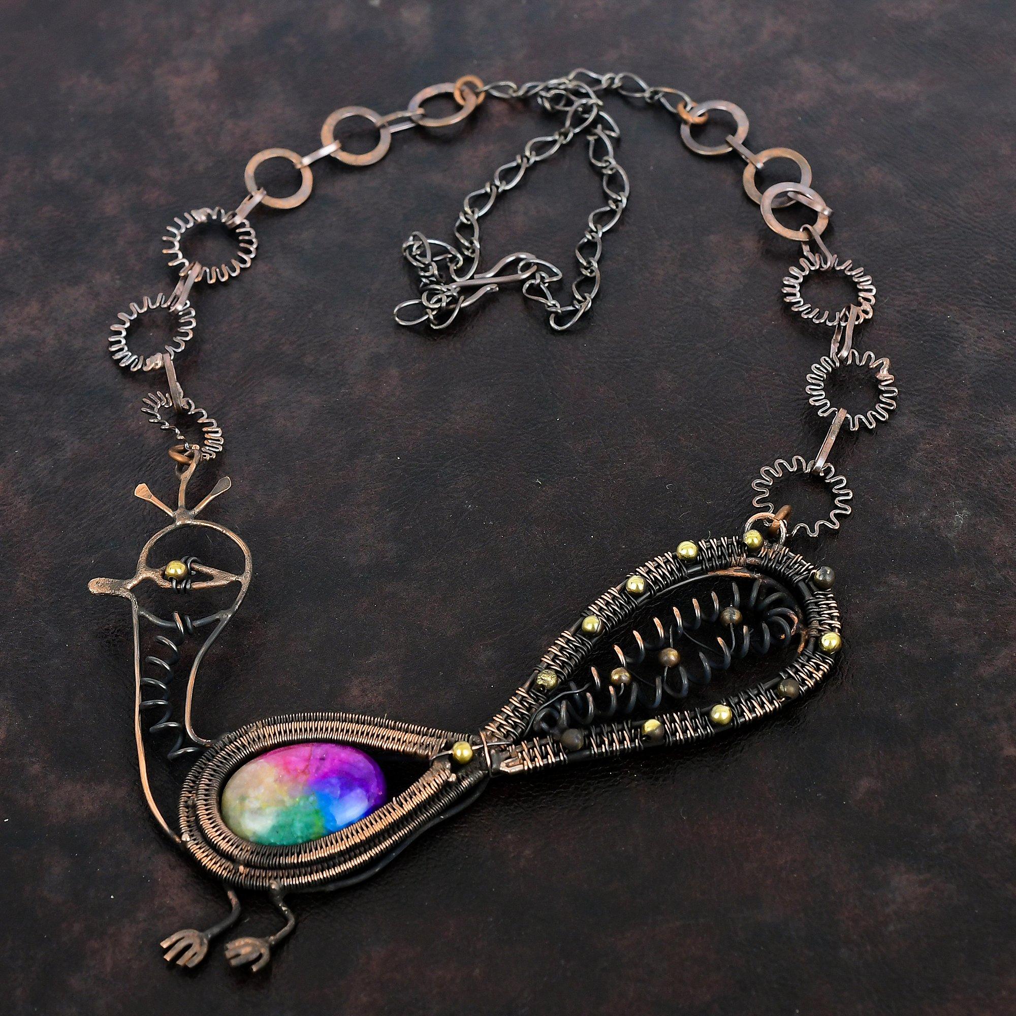 Rainbow Solar Quartz Druzy Necklace Copper Wire Wrapped Necklace Adjustable Necklace Copper Wire Peacock Jewelry Handmade Gemstone Necklace Adjustable
Rainbow Solar Quartz Druzy Necklace Copper Wire Wrapped Necklace Adjustable Necklace Copper Wire Peacock Jewelry Handmade Gemstone Necklace Adjustable