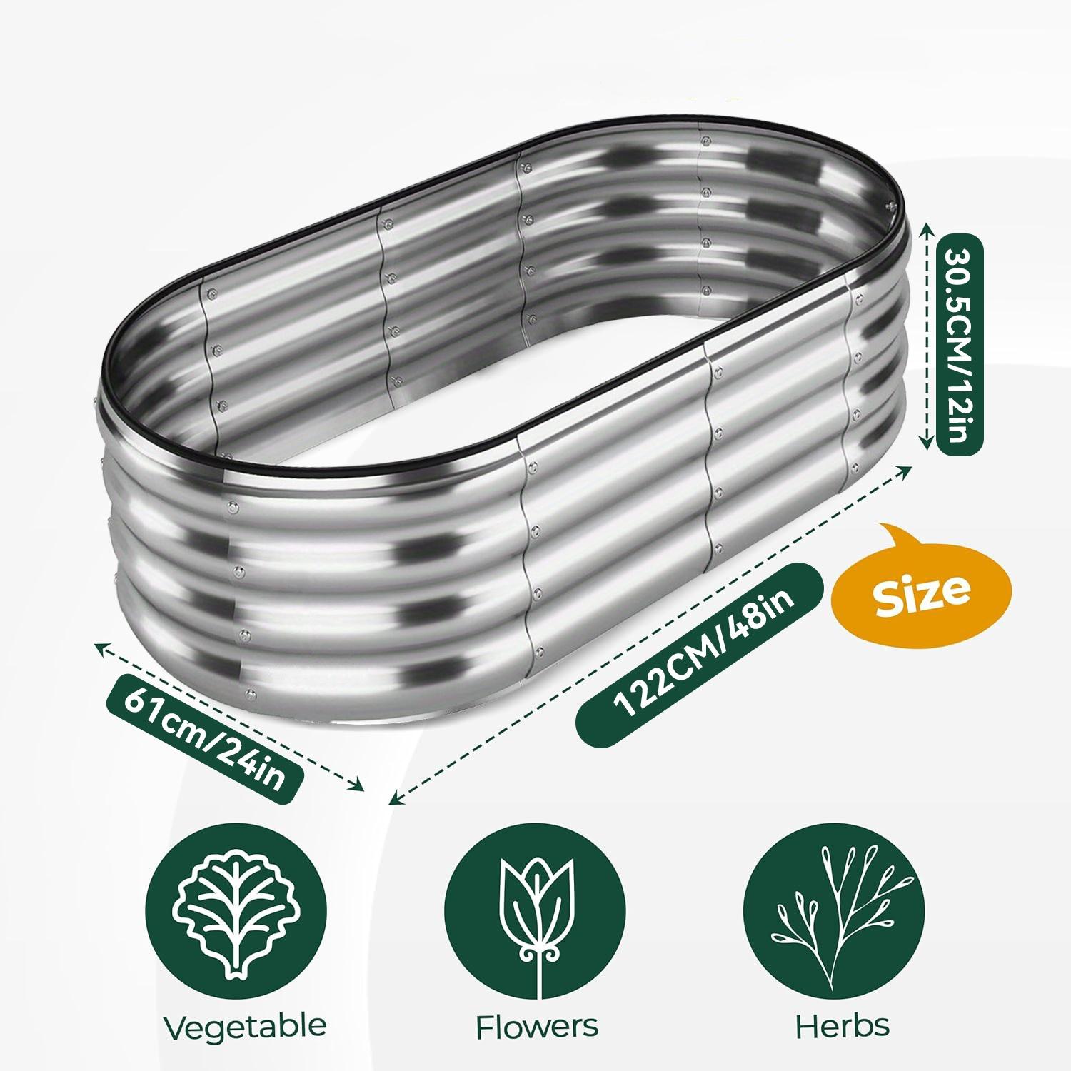 4x2x1ft Raised Garden Beds Outdoor Kit, Galvanized Oval Planter Box, Metal Bottomless Elevated Garden Boxes Set for Planting Veg світло-сірого кольору
4x2x1ft Raised Garden Beds Outdoor Kit, Galvanized Oval Planter Box, Metal Bottomless Elevated Garden Boxes Set for Planting Veg світло-сірого кольору