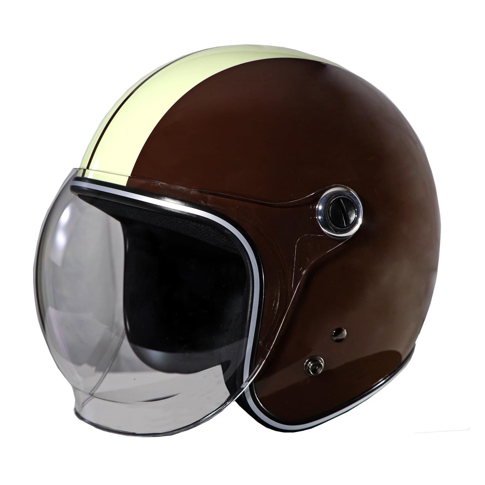 MOTO BASE certified motorcycle helmet with vintage style jet helmet size SG/PSC shield, (stripe color) MBHL-VJ01S Brown/Ivory ST/Free (57-60cm)
MOTO BASE certified motorcycle helmet with vintage style jet helmet size SG/PSC shield, (stripe color) MBHL-VJ01S Brown/Ivory ST/Free (57-60cm)